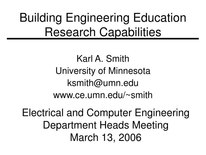 building engineering education research capabilities