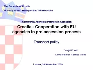 Croatia - Cooperation with EU agencies in pre-accession process