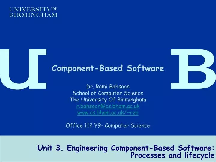 unit 3 engineering component based software processes and lifecycle