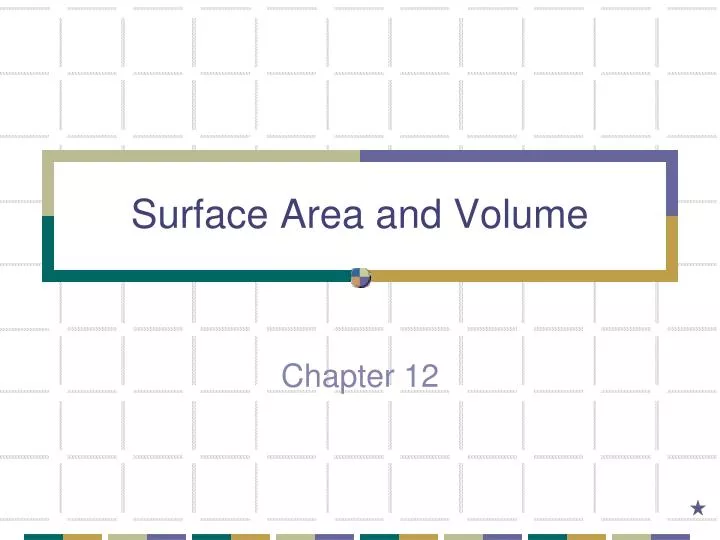 surface area and volume