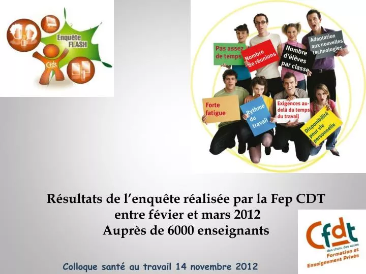 r sultats de l enqu te r alis e par la fep cdt entre f vier et mars 2012 aupr s de 6000 enseignants