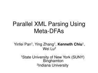 Parallel XML Parsing Using Meta-DFAs