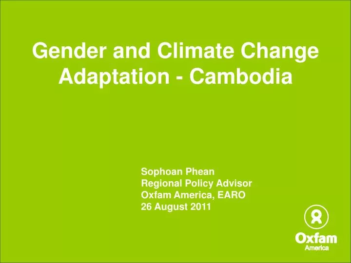 gender and climate change adaptation cambodia