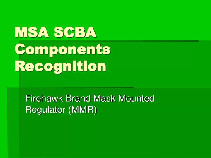 msa scba components recognition