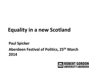 Equality in a new Scotland