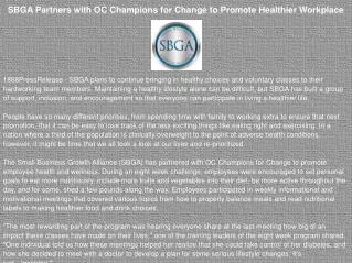 SBGA Partners with OC Champions for Change to Promote