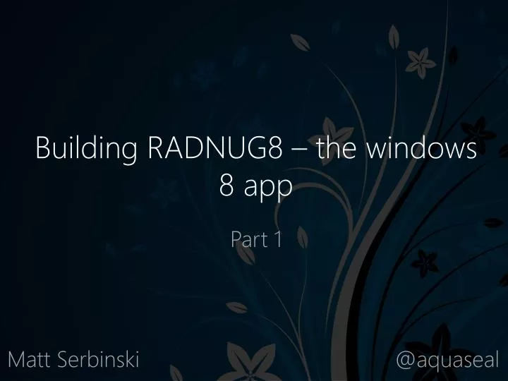 building radnug8 the windows 8 app