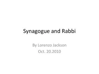 Synagogue and Rabbi