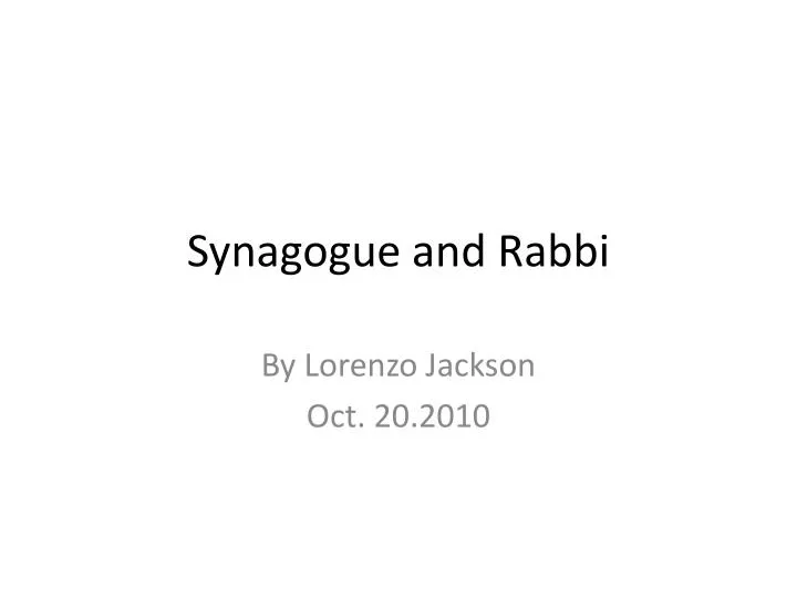 synagogue and rabbi