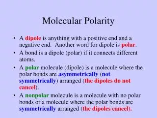 Molecular Polarity