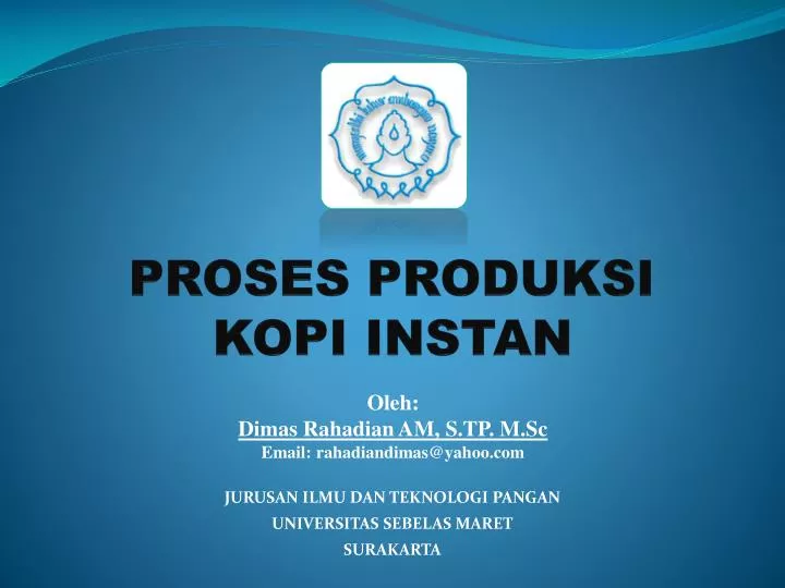 proses produksi kopi instan