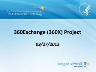 360Exchange (360X) Project 09/27/2012