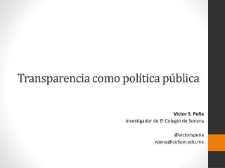 Transparencia como política pública