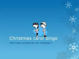 Christmas carol bingo