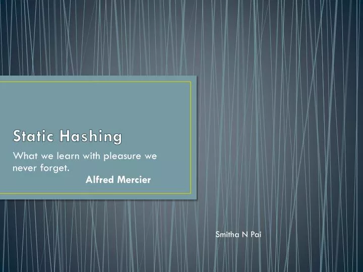 static hashing