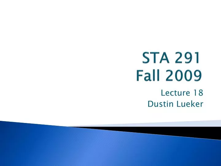 sta 291 fall 2009