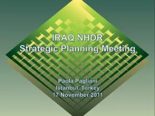 IRAQ NHDR Strategic Planning Meeting