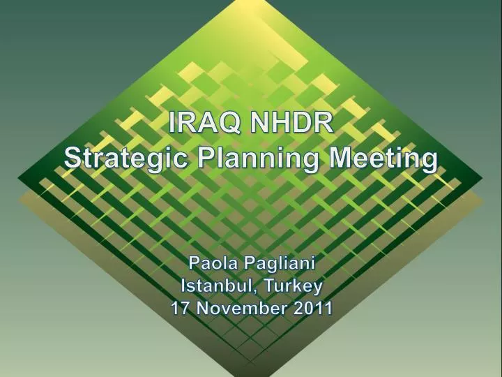iraq nhdr strategic planning meeting