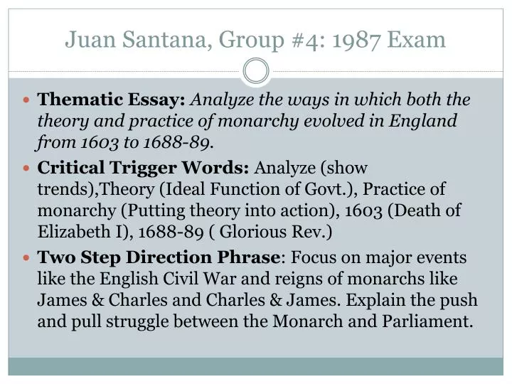juan santana group 4 1987 exam