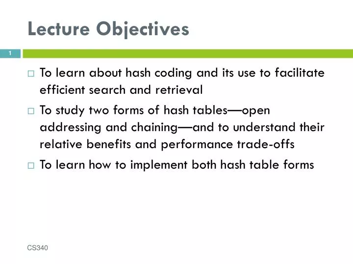 lecture objectives