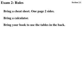 Exam 2: Rules