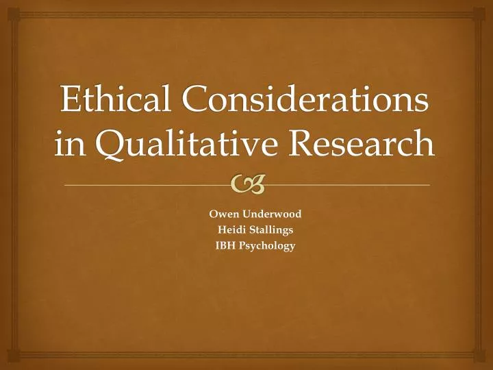 ethical considerations in qualitative research