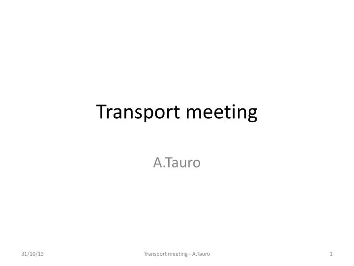 transport meeting