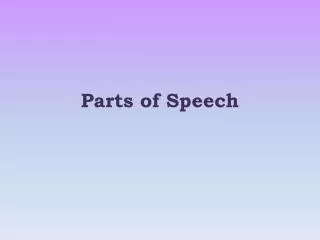 Parts of Speech