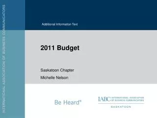 2011 Budget