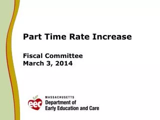 Part Time Rate Increase Fiscal Committee March 3, 2014