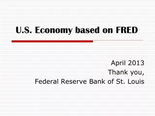 U.S. Economy based on FRED