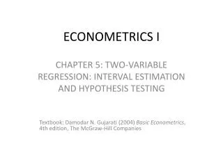 ECONOMETRICS I