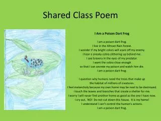 Shared Class Poem
