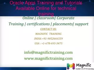 Oracle Apps Training and Tutorials Available Online for tech