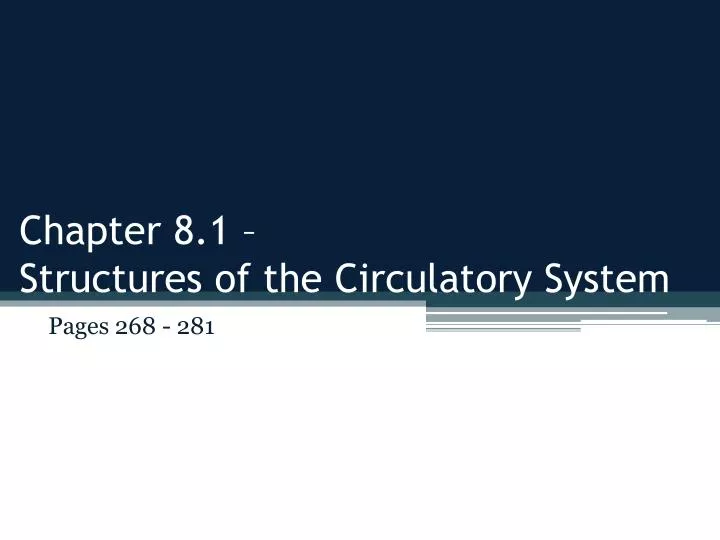 chapter 8 1 structures of the circulatory system