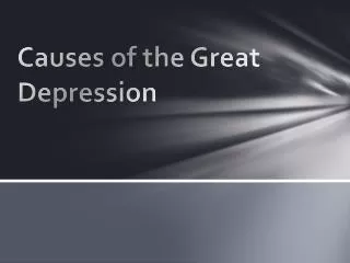 causes of the great depression