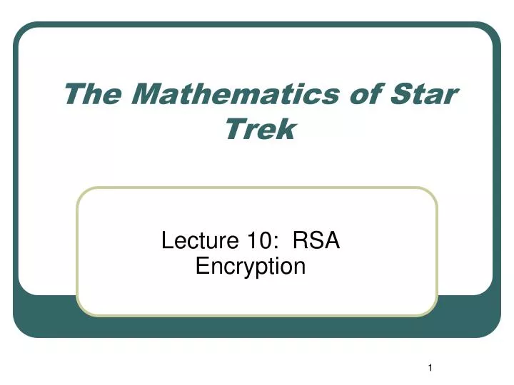 the mathematics of star trek