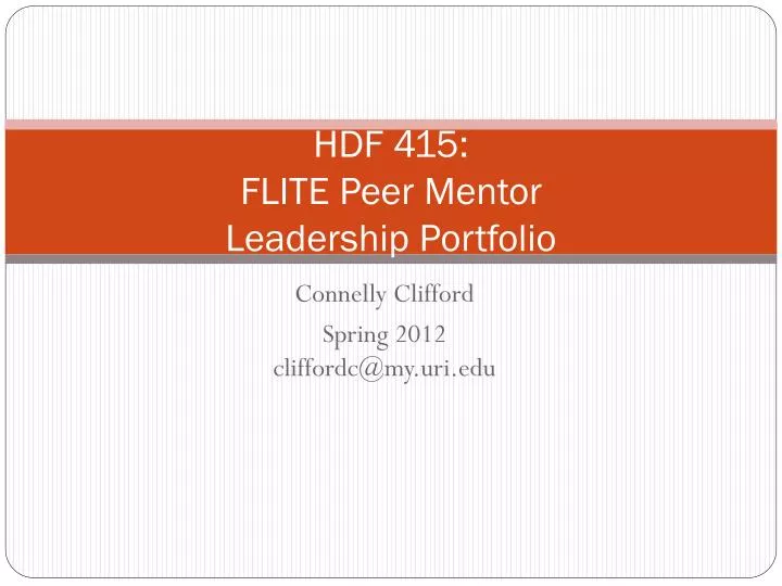 hdf 415 flite peer mentor leadership portfolio