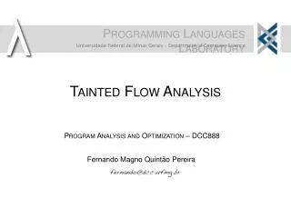 Tainted Flow Analysis