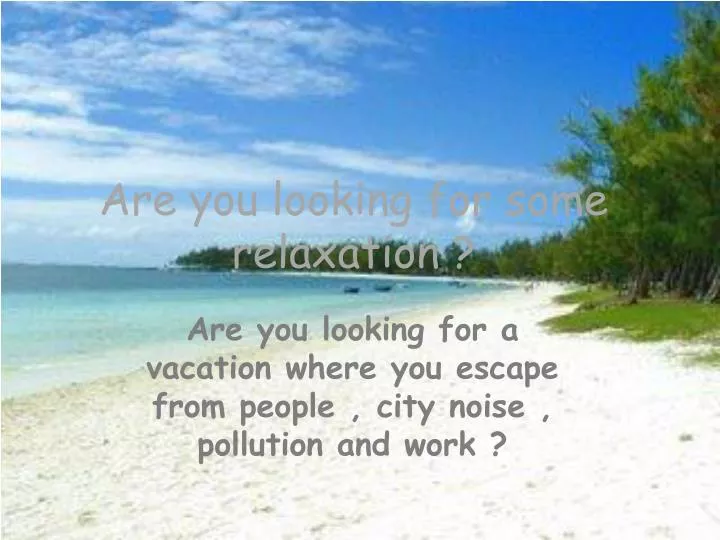 are you looking for some relaxation