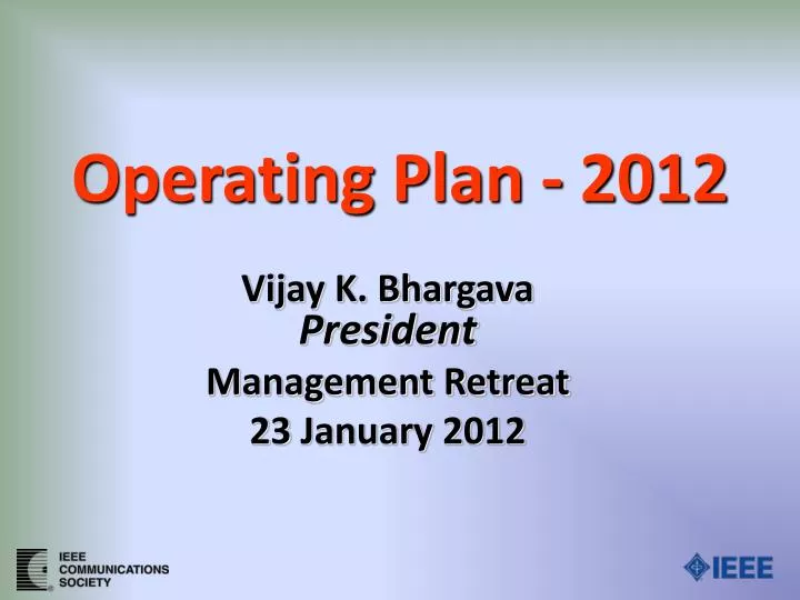 operating plan 2012