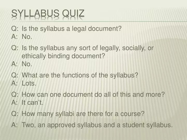 syllabus quiz