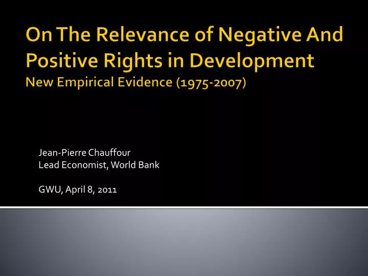 jean pierre chauffour lead economist world bank gwu april 8 2011