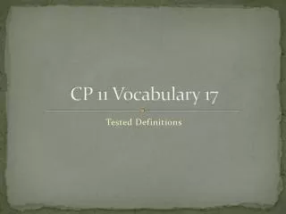 CP 11 Vocabulary 17