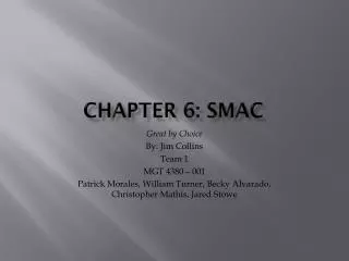 Chapter 6 : SMac