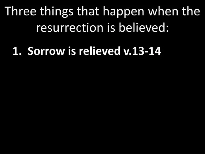 three things that happen when the resurrection is believed