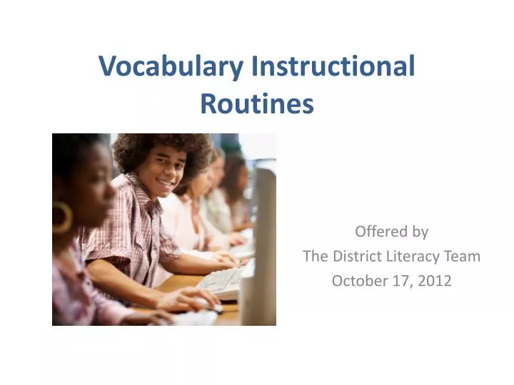 vocabulary instructional routines