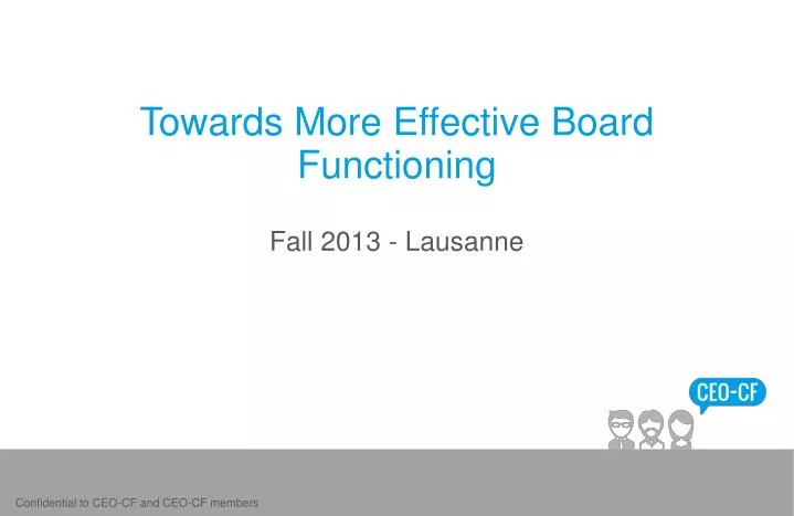 towards more effective board functioning