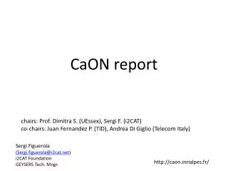 CaON report