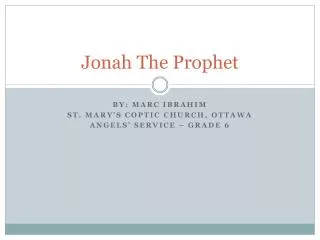 Jonah The Prophet